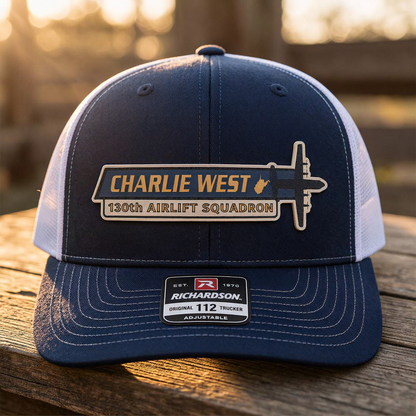 130th AW Charlie West C-130J Wing Tail Flash HAT - UV Leatherette