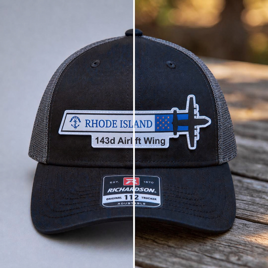 143rd AW Quonset RI C-130J Wing Tail Flash Hat - White Tail Flash
