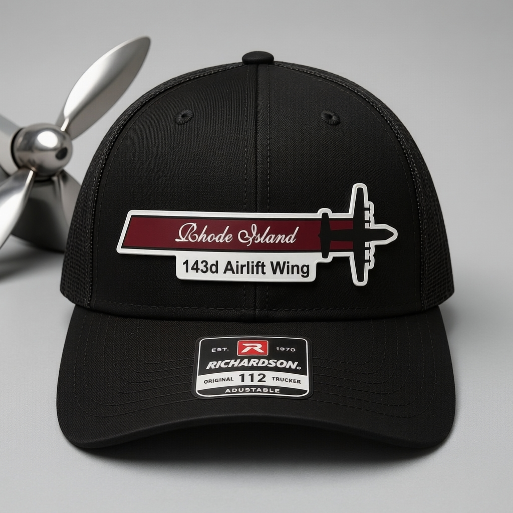 143rd AW Quonset RI maroon tail flash hat – additional view 2
