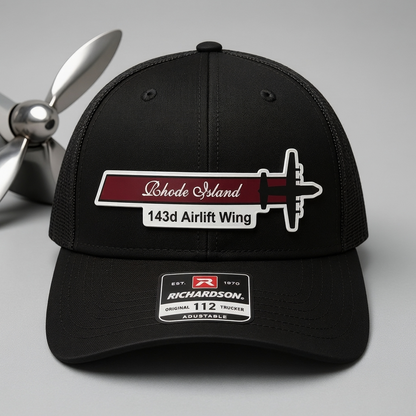 143rd AW Quonset RI maroon tail flash hat – additional view 2