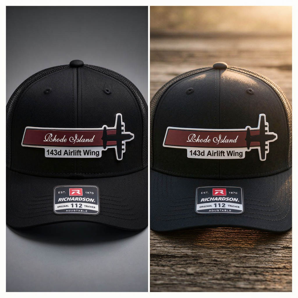 143rd AW Quonset RI maroon tail flash hat – additional view 3
