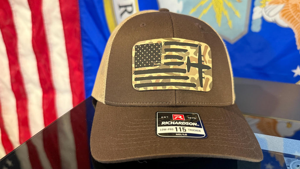 Custom C-130 Hat – Custom Engraved Leather Patch Cap