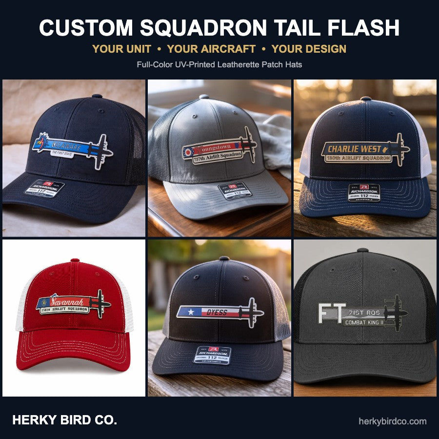 Custom Aircraft Tail Flash HAT – Your Unit, Your Design | UV Leatherette