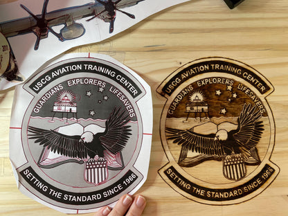 Handcrafted Wood-Burned American Flag with Your Aircraft